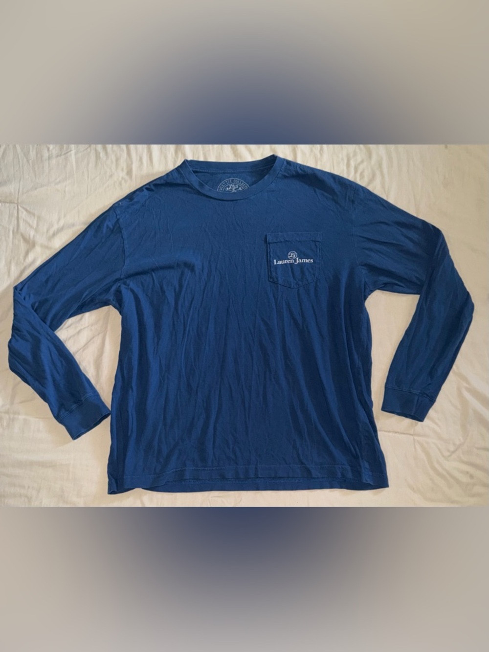 Lauren James Long-Sleeve Pocket Tee - Deep Blue